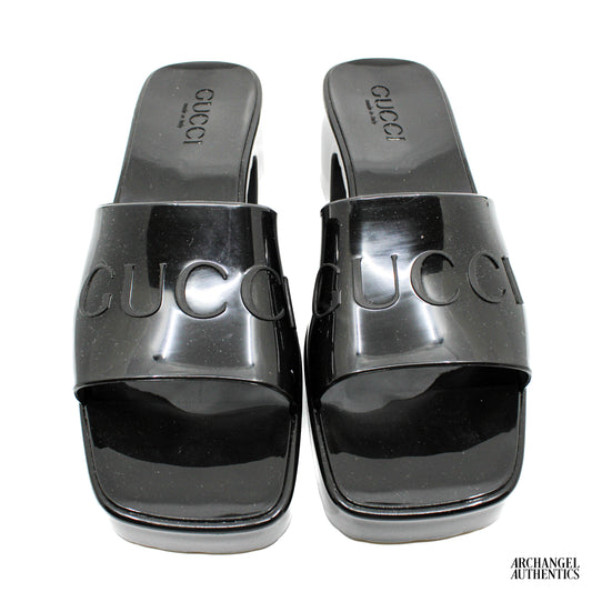 Gucci 60mm Slide Sandal Black Rubber