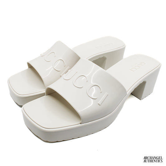 Gucci 60mm Slide Sandal White Rubber