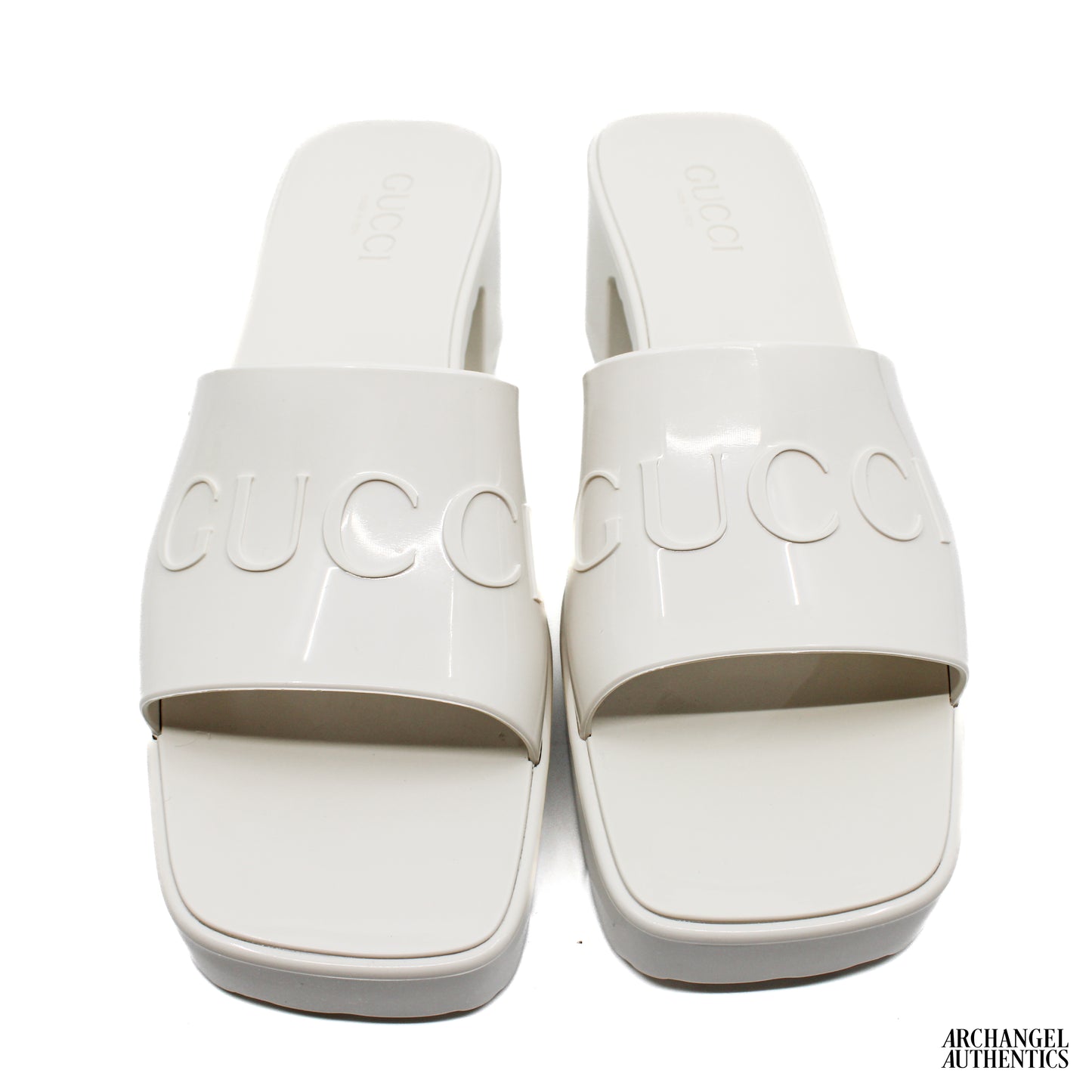 Gucci 60mm Slide Sandal White Rubber