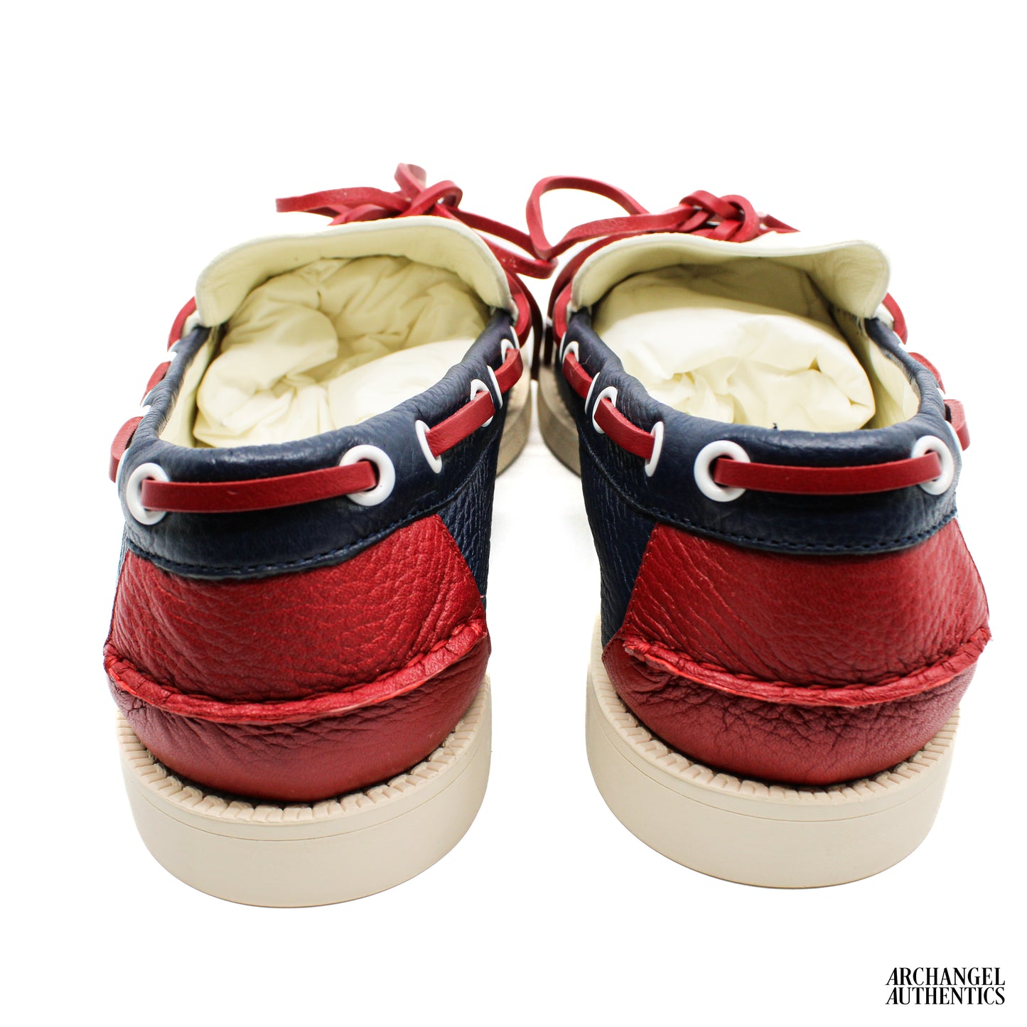 Gucci Boat Shoe Loafers Red White Blue