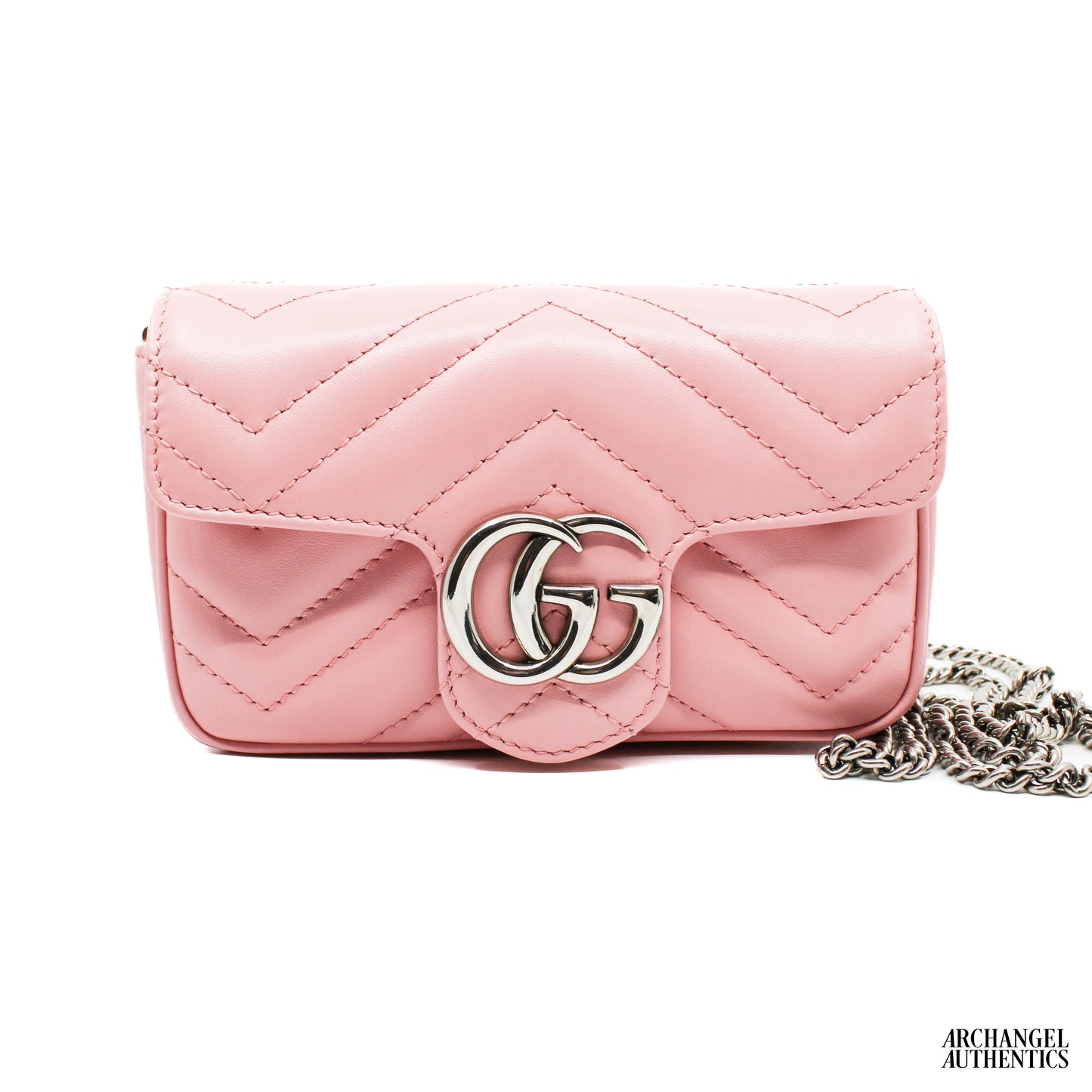 Gucci GG Marmont Matelasse Shoulder Bag Mini Pastel Pink