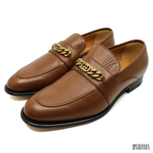 Gucci Interlocking G Chain Loafer Brown