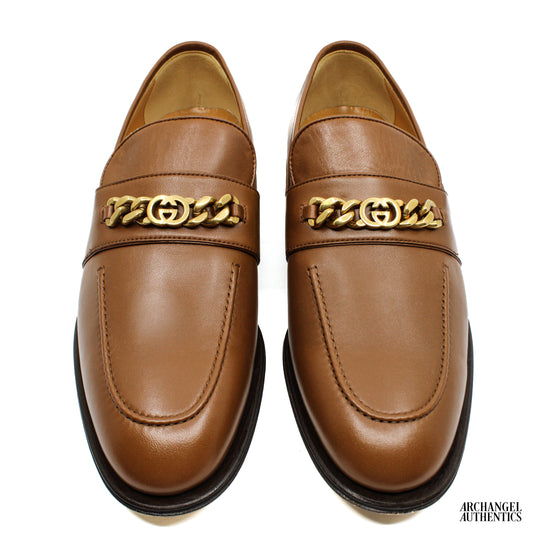 Gucci Interlocking G Chain Loafer Brown