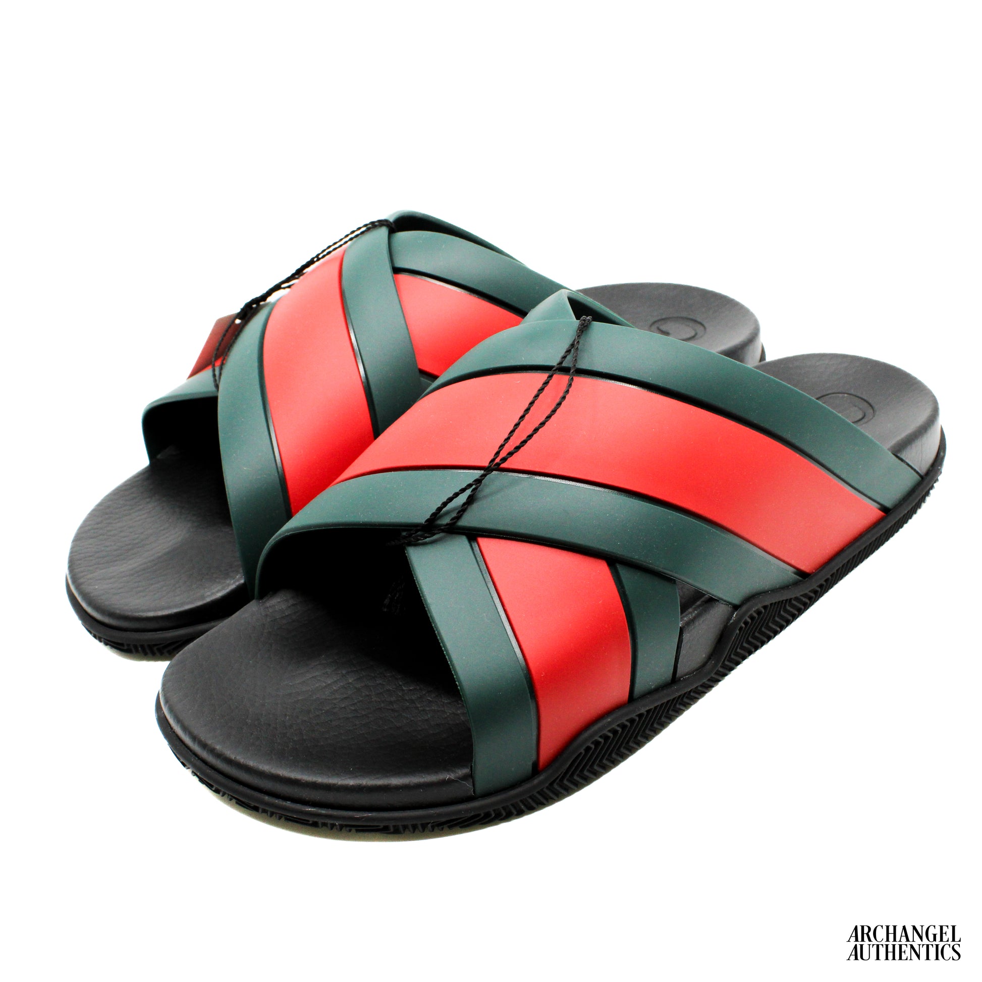 Gucci rubber discount slides red green