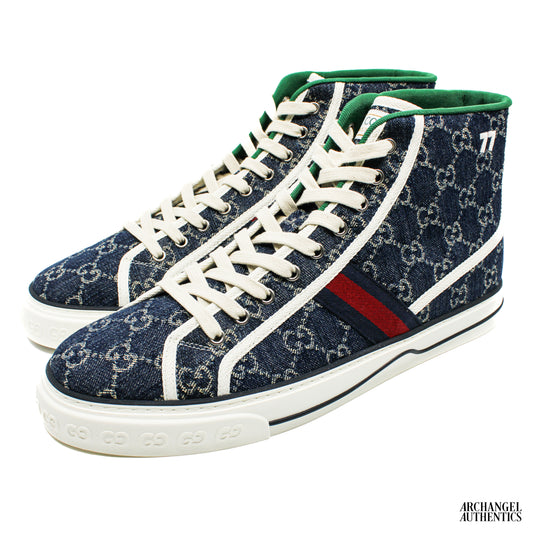 Gucci Tennis 1977 High Top Sneaker Blue