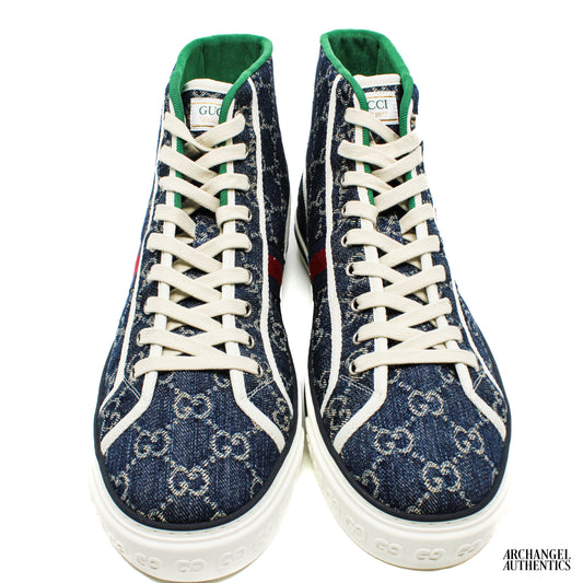 Gucci Tennis 1977 High Top Sneaker Blue