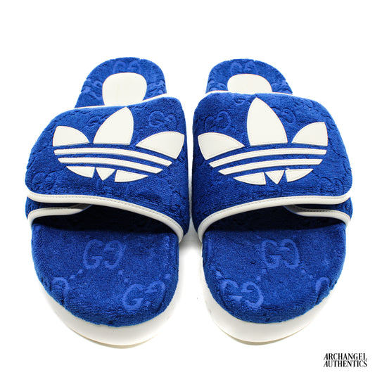 Gucci x Adidas GG Platform Sandal Blue