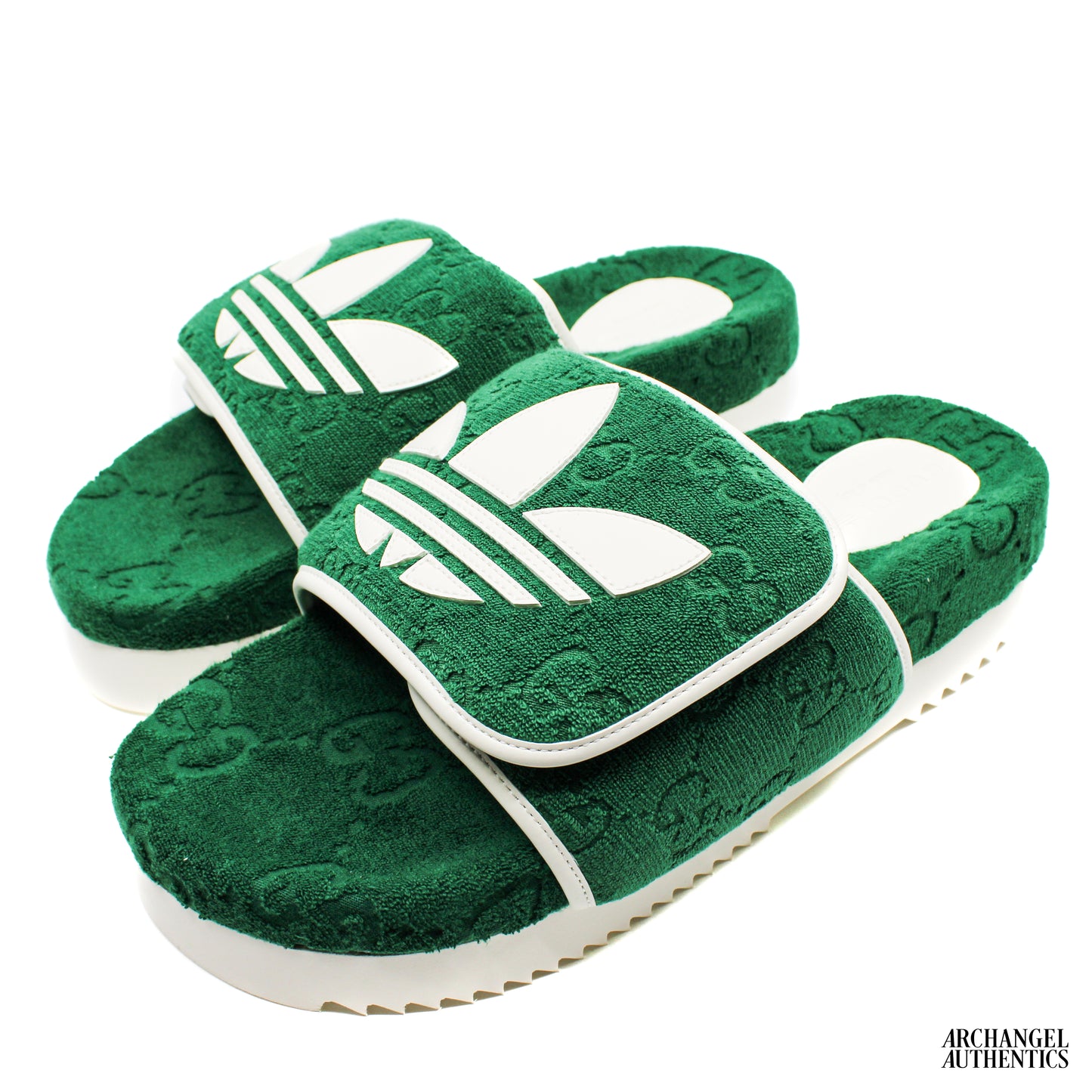 Gucci x Adidas GG Platform Sandal Green