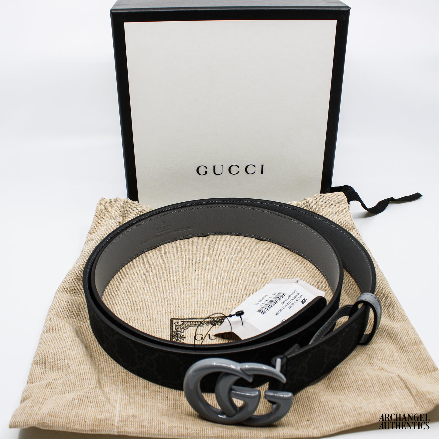 Gucci GG Supreme Monogram Belt Black/Grey