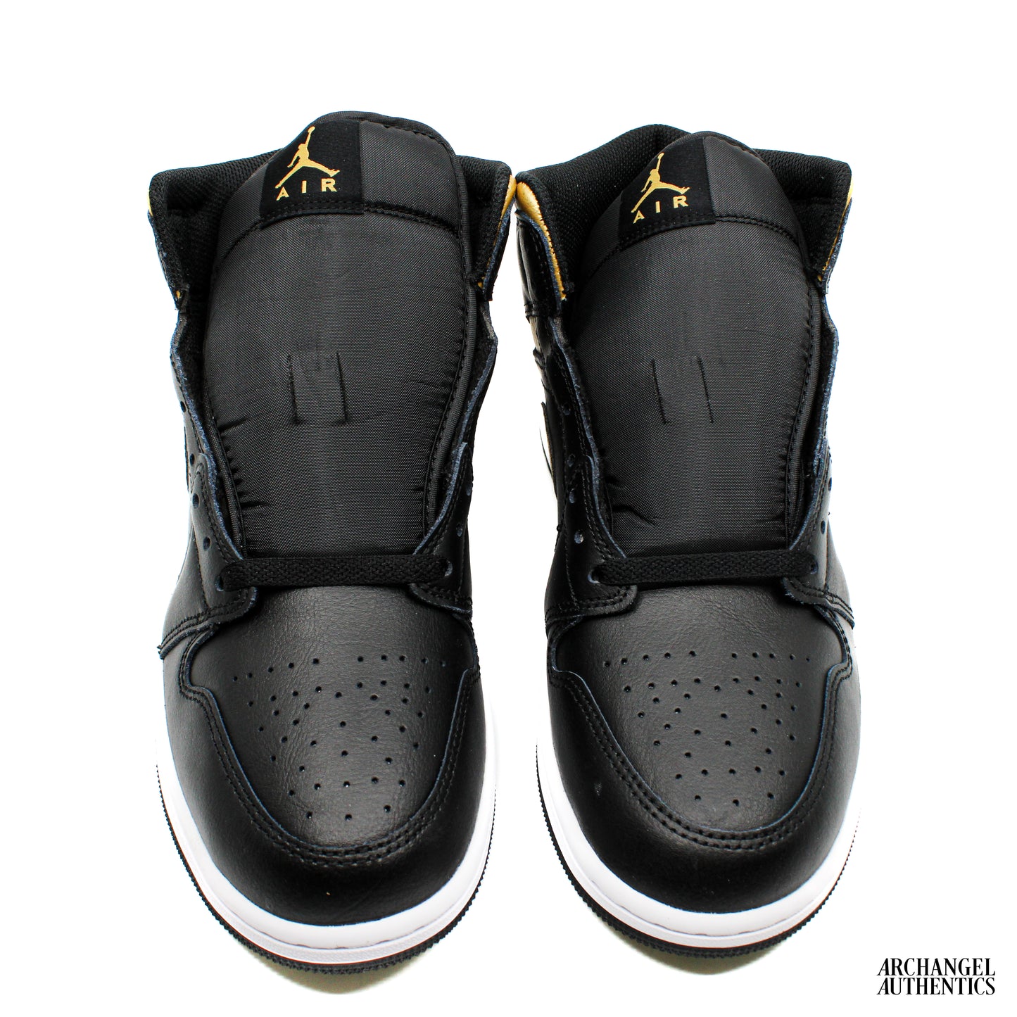 Nike Air Jordan 1 Mid Black Metallic Gold