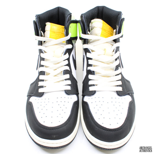 Nike Air Jordan 1 Retro Alto Blanco Negro Volt Universidad Oro