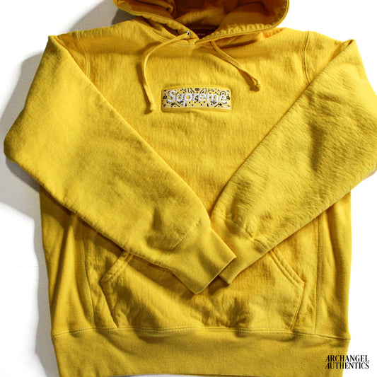 Supreme Bandana Box Logo Hooded Sweatshirt Yellow