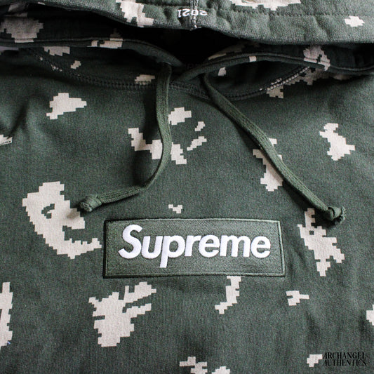 Supreme Box Logo Hooded Sweatshirt FW21 Olive Russian Camo